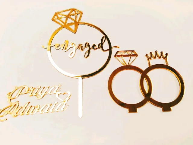 Engagement Ring Platter & Cake Topper Combo