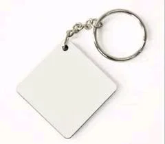 Milky White 2 Inch Square Acrylic Blank Key Chain - 2mm Thickness - Set Of 10