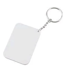 Milky White 2 Inch Rectangle Acrylic Blank Key Chain - 2mm Thickness - Set Of 10