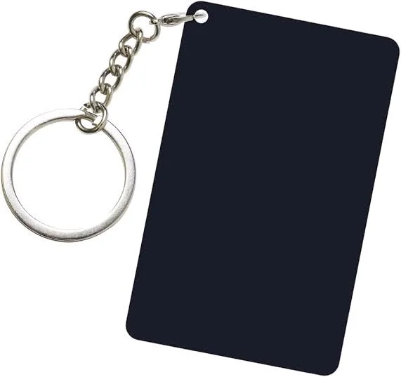 Black 2 Inch Rectangle Acrylic Blank Key Chain - 2mm Thickness - Set Of 10