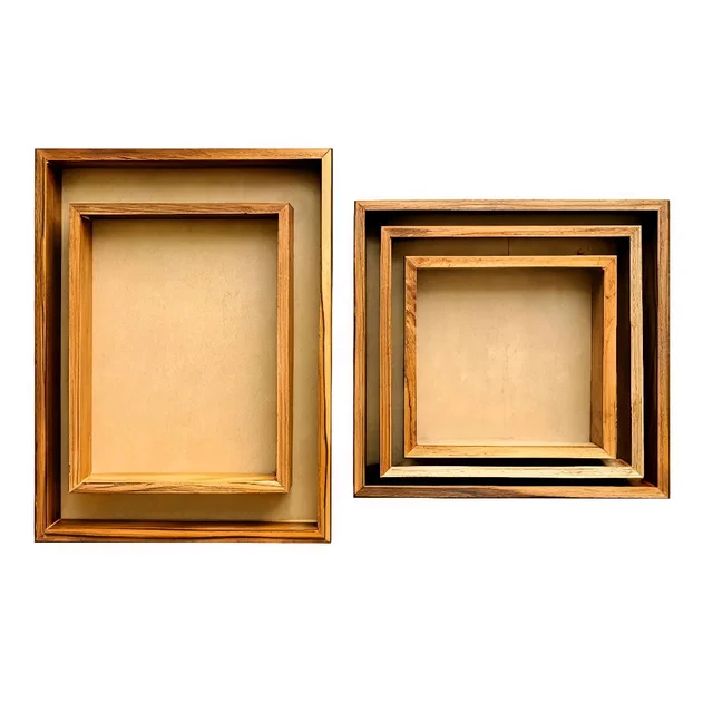 1.5 Inches TeakWood Floating Frame / Varmala Preservation Frame Base MDF - 8 * 8 * 1.5 Inches