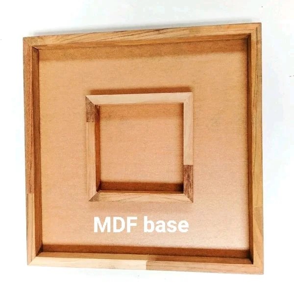 Teak Wood Double Floating Frame / Varmala Preservation Frame Base MDF - 10 * 10 * 1.5 Inches