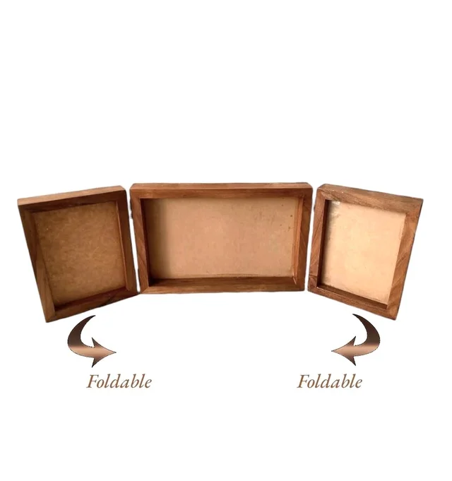Teakwood Floating Frame - MDF Base - Foldable With Photo Frame
