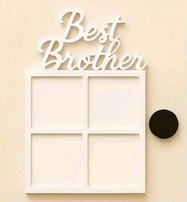 Best Brother Double Layer White Acrylic Photo Fridge Magnet - 10 pieces