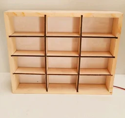 Wooden LED Back Lit Hot Wheels organiser Shadow box for 12 cars