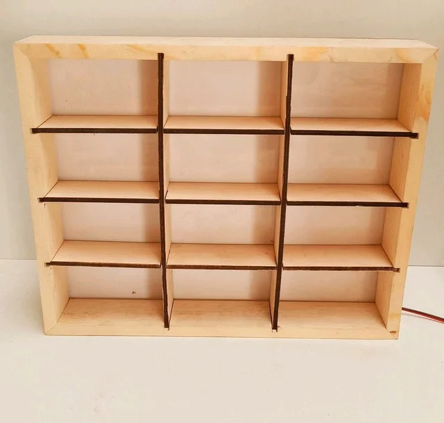 Wooden LED Back Lit Hot Wheels organiser Shadow box for 12 cars