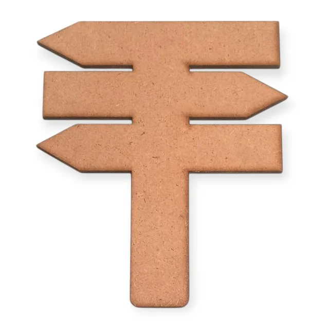 Arrow Plank sign post / Direction Wooden cutout - 4.5mm, Set of 10