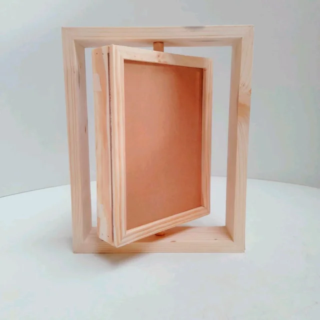 Pinewood Rotating Frame / Floating Frame / Varmala Preservation - Medium - 10 * 8 Inches