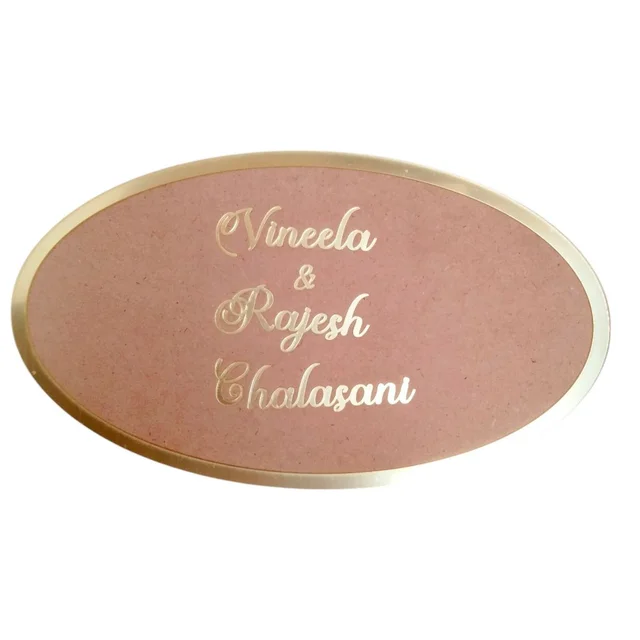 Oval Name Board With Golden Ring With Names - 14*8 Inches