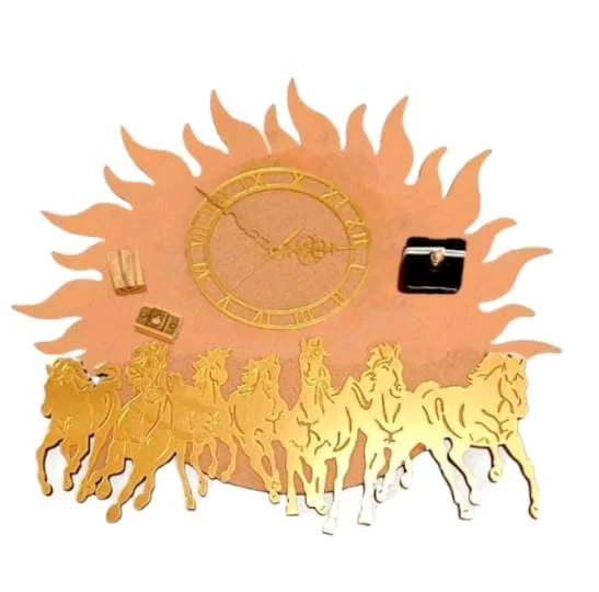 Sun And Running 7 Horses Clock Set