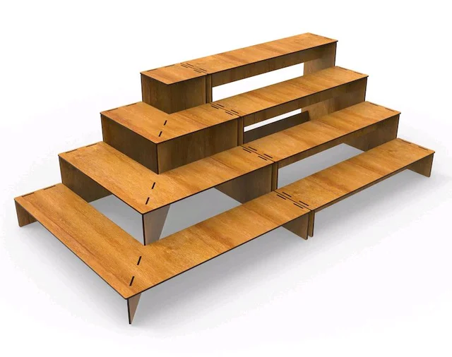 Modular Display Stand 4 Tiers Straight And Corner Stand