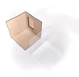 DIY Closed RoomBox / Dollhouse - With Acrylic Cover - 8 * 8 * 6 Inches