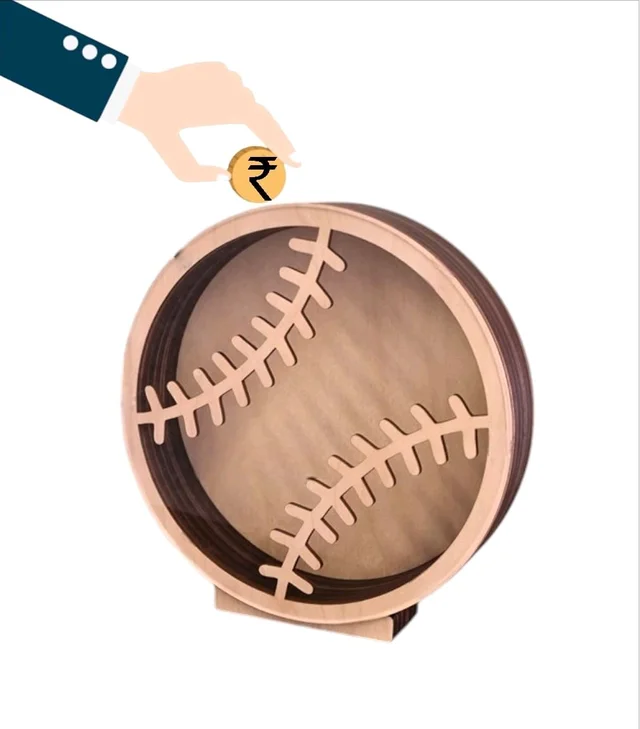 Self Standing Piggy Bank - Baseball - 6 Inches, DIY