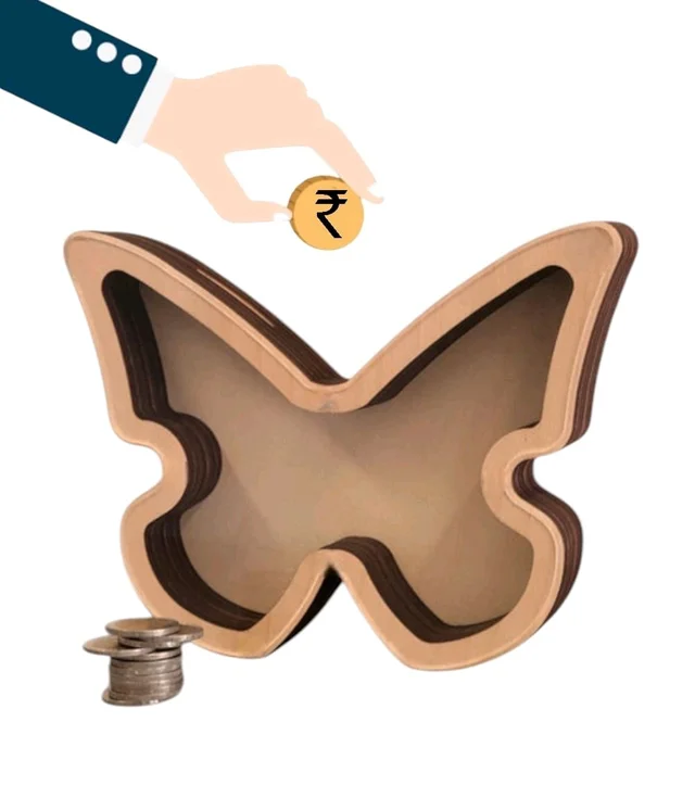 Self Standing Piggy Bank - Butterfly - 6 Inches, DIY