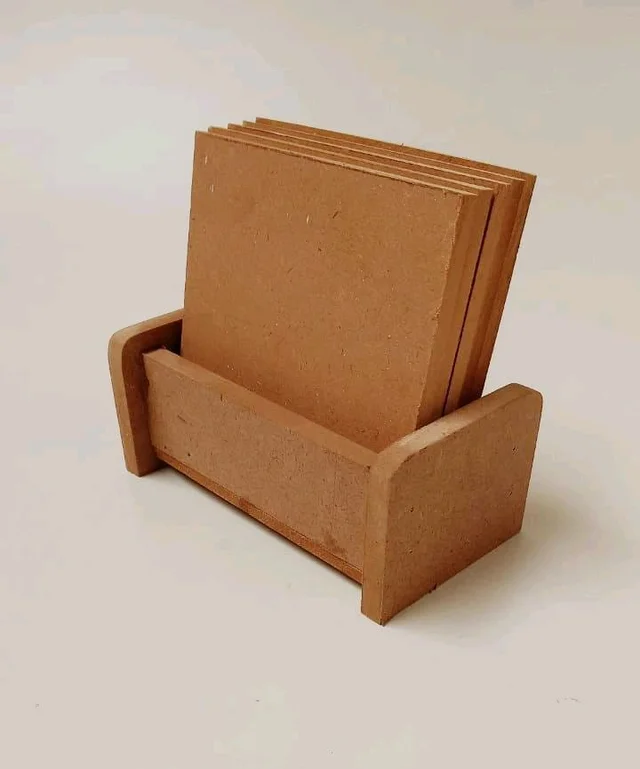 Coaster Set With Box Stand - 4, Square