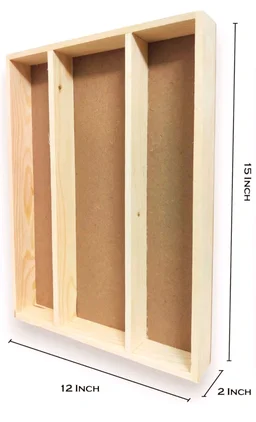 Pinewood Wooden Varmala Preservation Frame / Partition Kaleera Frame with Space For Photo - Potrait - 15 * 12 * 2 Inches