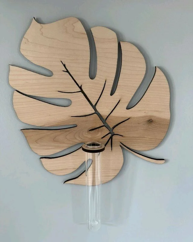 Bohemian Leaf Shaped Wall Planter Wooden Wall-Mounted Plant Rack For Propagation