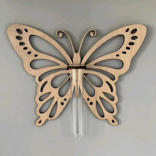 Butterfly Shaped Wall Planter Wooden Wall-Mounted Plant Rack For Propagation