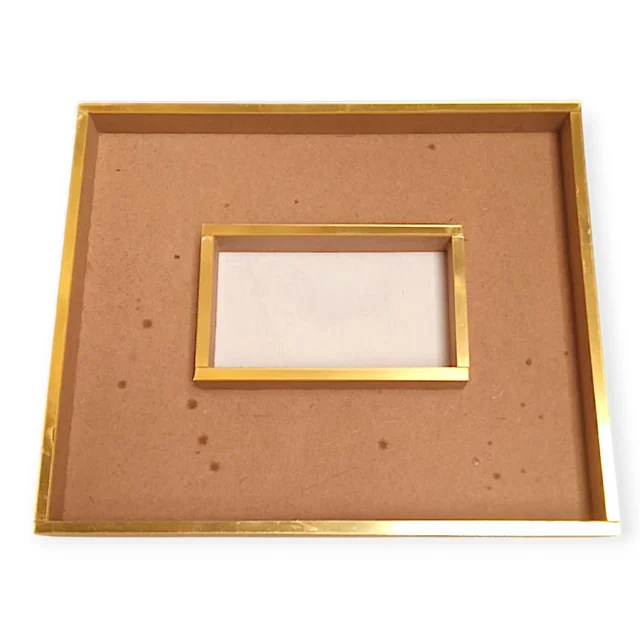 MDF Double Floating Varmala Preservation Frame With Gold Border - 20 * 16 * 1 Inch