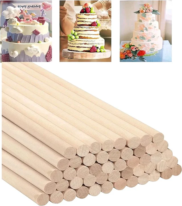 Wooden Dowel / Round Wooden Sticks - 10 inch Long - 10mm, Set Of 5
