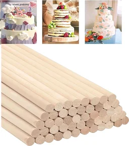 Wooden Dowel / Round Wooden Sticks - 10 inch Long - 8mm, Set Of 5