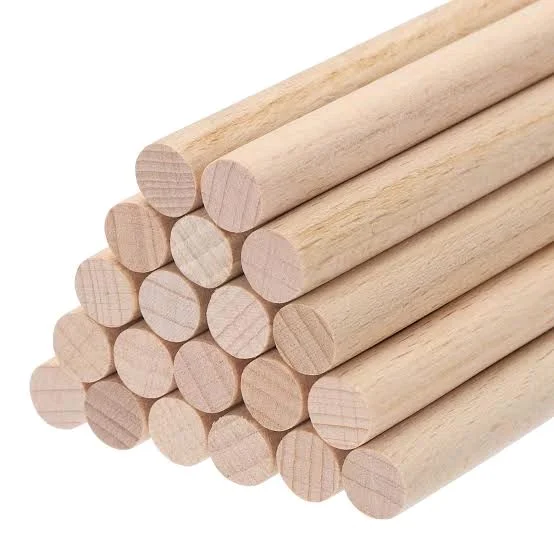 Wooden Dowel / Round Wooden Sticks - 10 inch Long - 8mm, Set Of 10