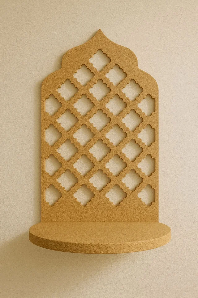 Mini Rattan Jali Jharokha Diya Stand/ Wall Shelf - 6 * 4 * 2.25 Inch, Set Of 10 Pcs