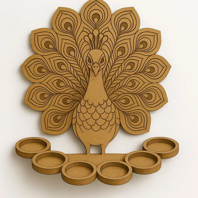 Peacock Tea Light Holder - Wall Hanging