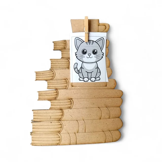Book Stack - Photo Fridge Magnet - 10 pcs