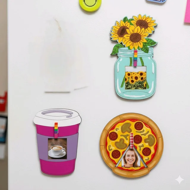Pizza - Photo Fridge Magnet - 5 pcs