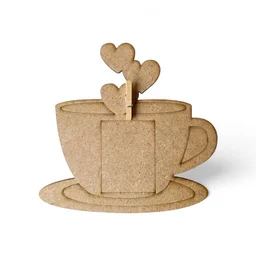 Tea Cup Heart - Photo Fridge Magnet - 5 pcs