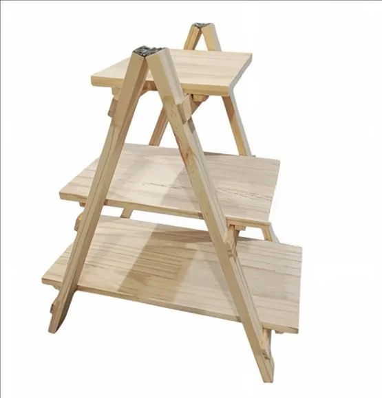 Ladder bookcase with 3 shelves, Pinewood wood