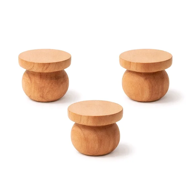 Wooden Leg / Wooden Knob 1*1 Inches - Set Of 12pcs