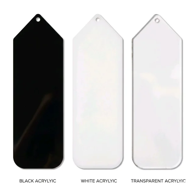 Acrylic Book Marker - D - White, Set of 10