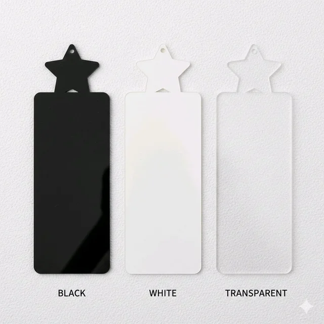 Acrylic Book Marker - Star - H - Black, Set of 10