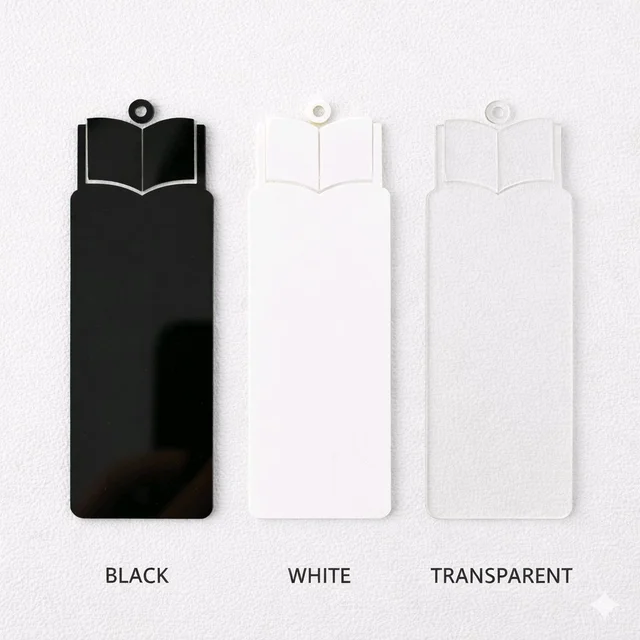 Acrylic Book Marker - Book - K - Black, Set of 50