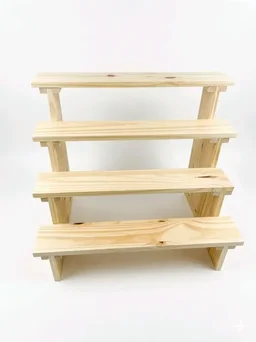 4-Tier Wooden Display Stand - 4 Step Dismantling - Stall & Retail Store - Medium