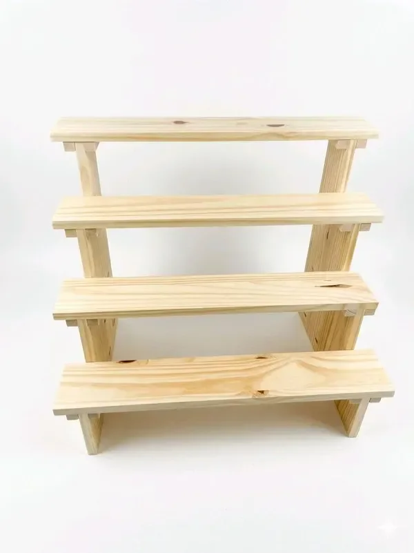 4-Tier Wooden Display Stand - 4 Step Dismantling - Stall & Retail Store - Medium