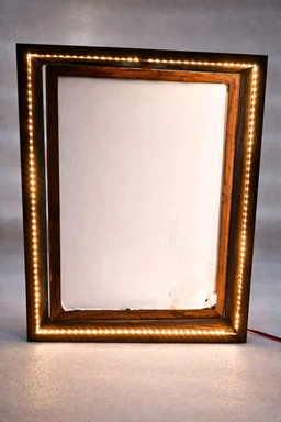 Teak Wood Rotating Frame / Floating Frame / Varmala Preservation With LED Light. - Medium - 10 * 8 Inches