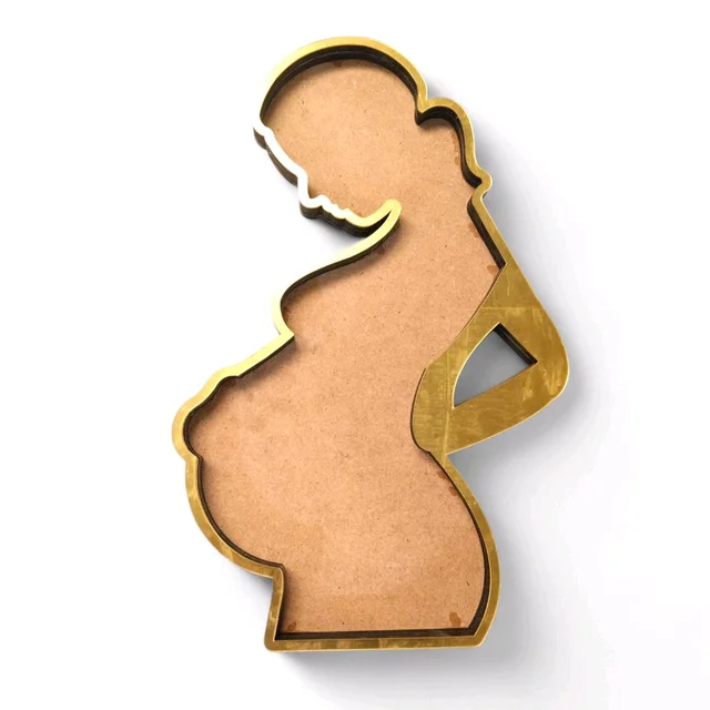 Motherhood Mom-to-be Resin Base With Golden Ring - 12 Inches