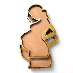 Motherhood Mom-to-be Resin Base With Golden Ring - 12 Inches
