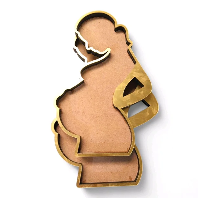 Motherhood Mom-to-be Resin Base With Golden Ring - 12 Inches