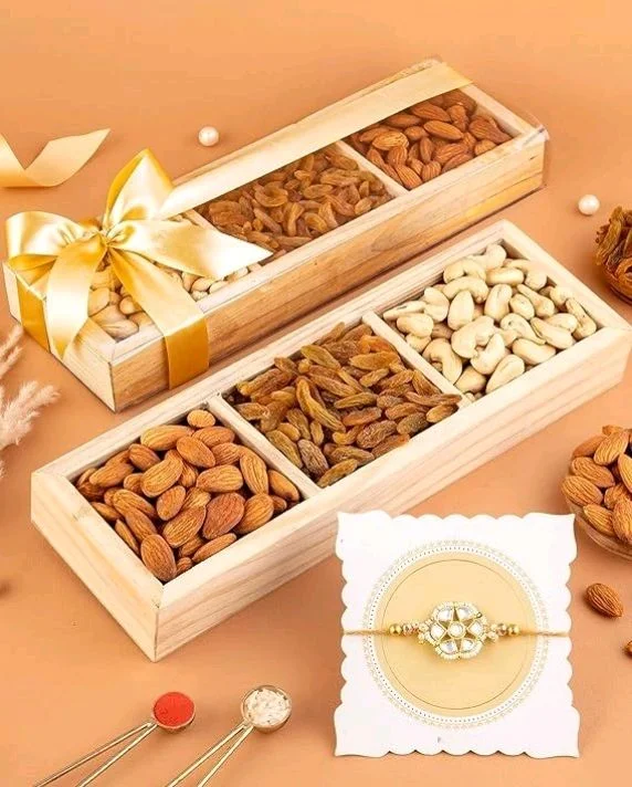 Wooden Dry Fruits Box With Partition - Set of 8