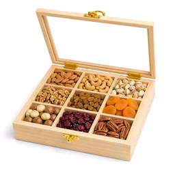 Pinewood Shadow Box / Dryfruits Partition Box / Gift Box