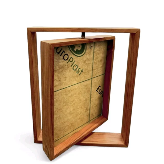 Teakwood Rotating Frame / Floating Frame / Varmala Preservation - Small - 8 * 6 Inches