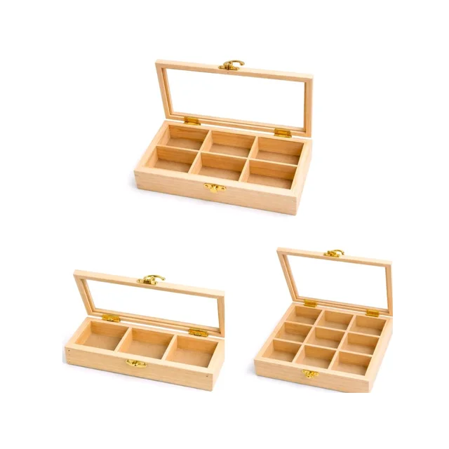 Set Of 3 Pinewood Shadow Box / Dryfruits Partition Box / Gift Box