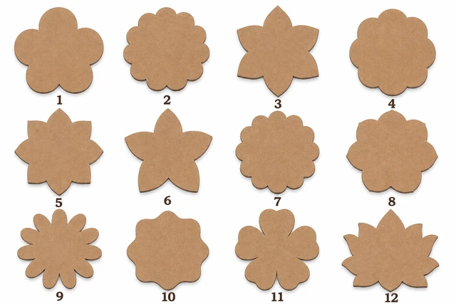 Mixed Flower shapes - 3 Inches, 48 pcs