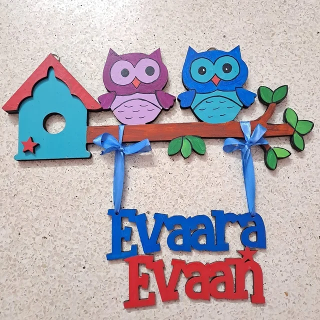 Cute Owl Name Board