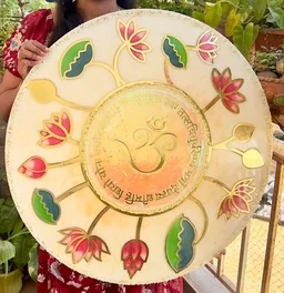 Pichwai Lotus Pond With Life Of Tree - 12 Inches