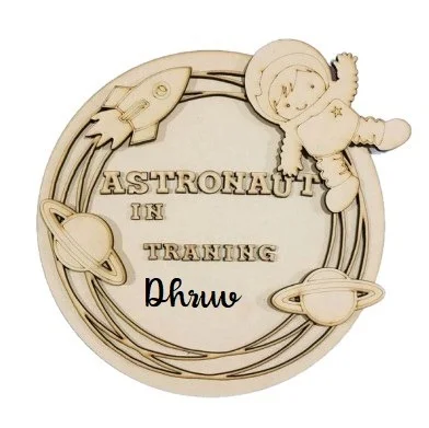 Astronaut Theme Name board - 12 Inch, 4.5mm + 4.5mm + 4.5mm